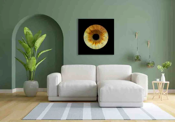 Wall art print in living room setting