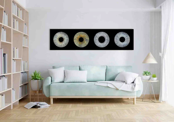 Panorama art print in living room setting